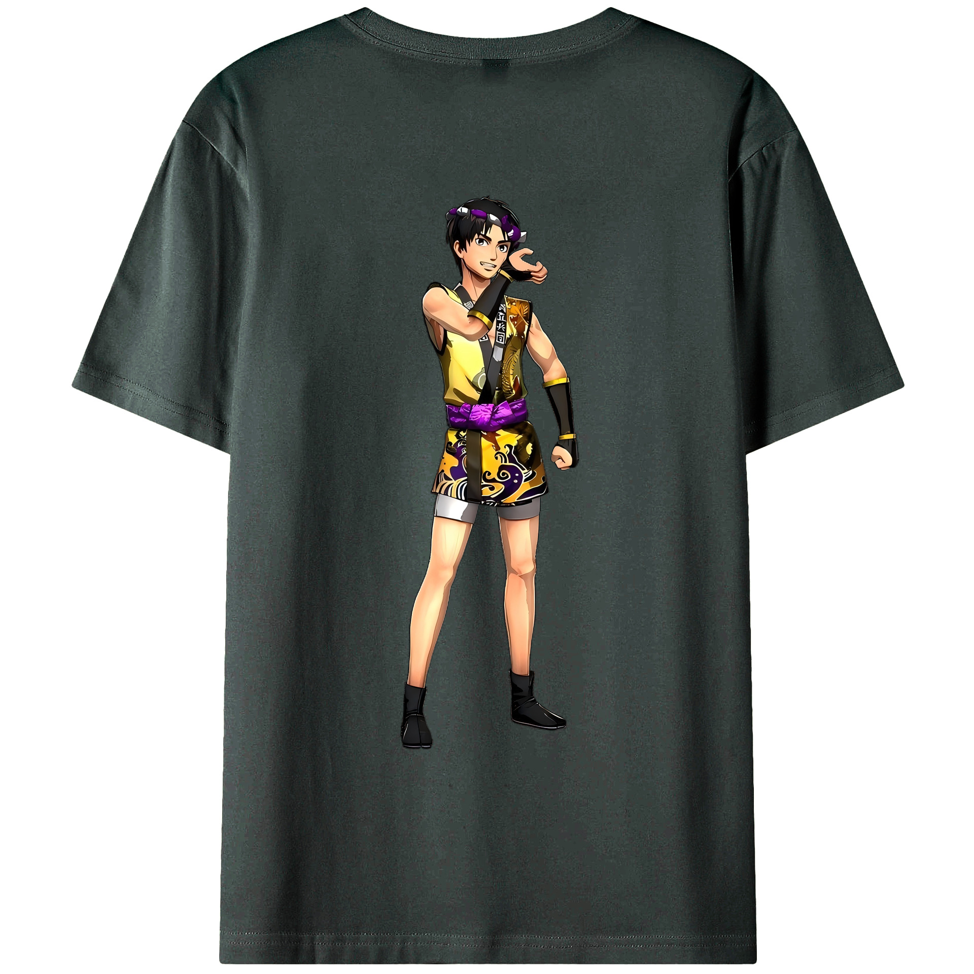 （画像用） 進撃の巨人 リヴァイ·アッカーマン Attack on Titan Levi Ackerman 綿100％ メンズ半袖Tシャツ（バックプリント） 通気性